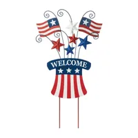 Glitzhome "30.25""H Wooden Patriotic" 4th of July Yard Art