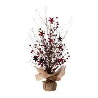 Glitzhome 20"H Patriotic Berry Tree Tabletop Decor