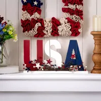 Glitzhome 18"L Usa Wooden Tabletop Decor