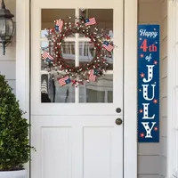 Glitzhome 22ind Patriotic Flag And Berry Indoor Wreath