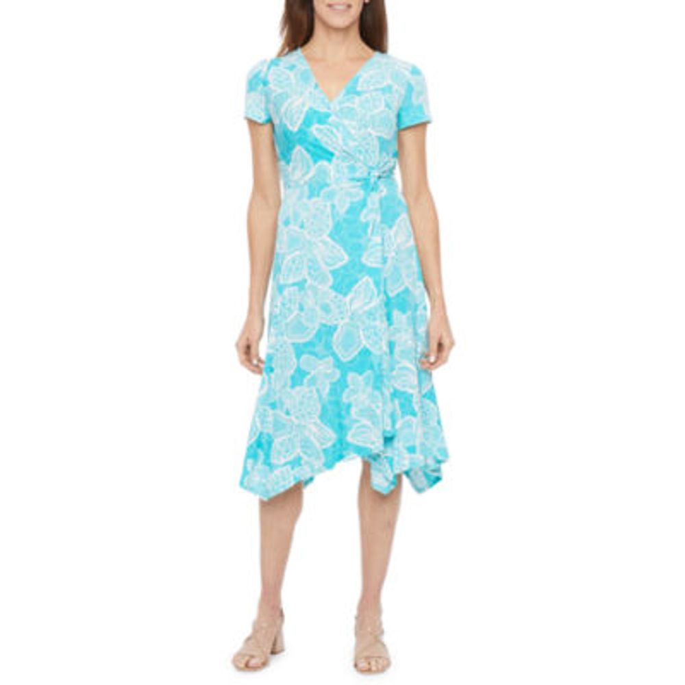 perceptions short sleeve fit & flare dress