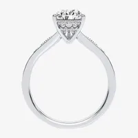 Signature By Modern Bride (H-I / Si1-Si2) Womens 2 1/3 CT. T.W. Lab Grown White Diamond 14K Gold Pear Side Stone Engagement Ring