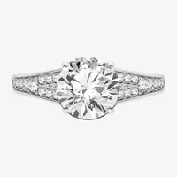 Signature By Modern Bride (H-I / Si1-Si2) Womens 1 3/4 CT. T.W. Lab Grown White Diamond 14K Gold Round Engagement Ring