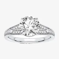 Signature By Modern Bride (H-I / Si1-Si2) Womens 2 1/3 CT. T.W. Lab Grown White Diamond 14K Gold Round Side Stone Engagement Ring