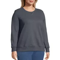 JMS by Hanes Womens Crew Neck Long Sleeve Sweatshirt Plus