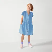 Thereabouts Little & Big Girls Short Sleeve Shirt Dress