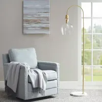 Hampton Hill Auburn Arched Floor Lamp with Marble Base