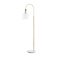 Hampton Hill Auburn Arched Floor Lamp with Marble Base