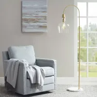 Hampton Hill Auburn Arched Floor Lamp with Marble Base