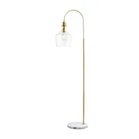 Hampton Hill Auburn Arched Floor Lamp with Marble Base