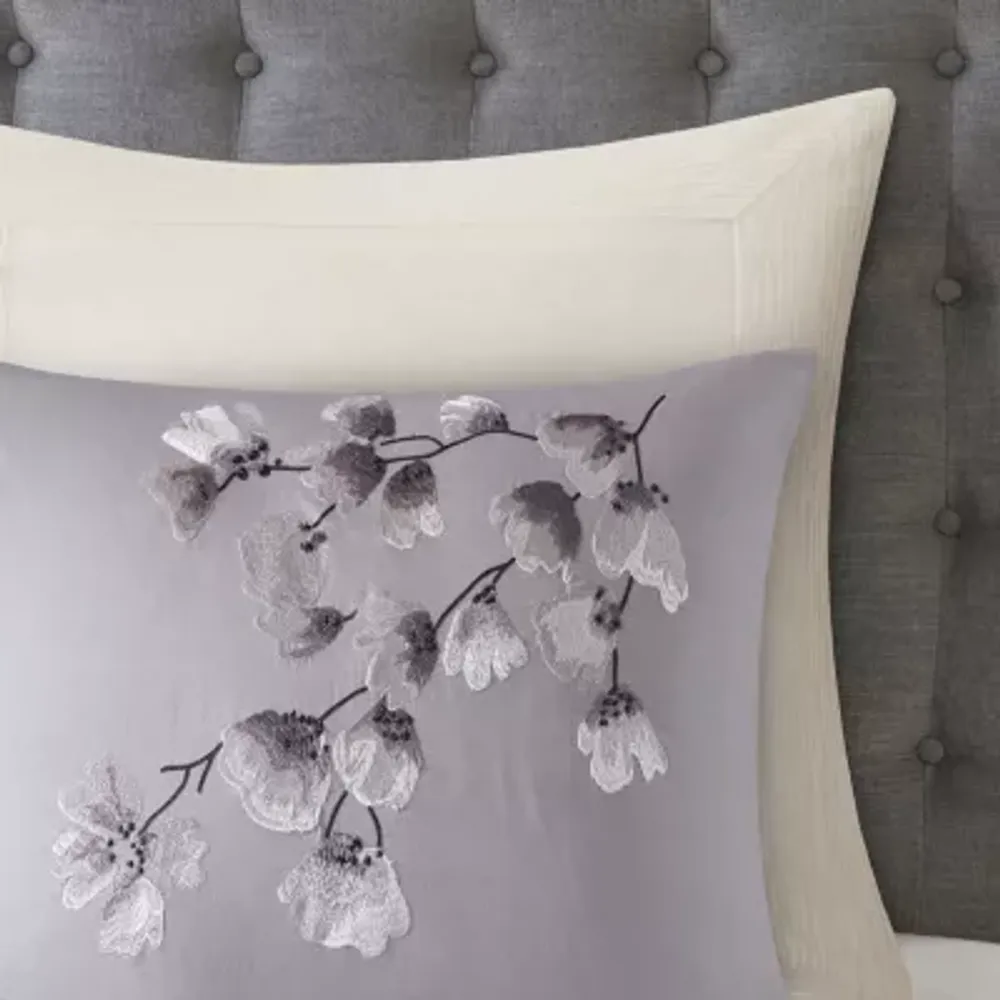 N Natori Sakura Blossom 3PC Cotton Sateen Printed Comforter Set