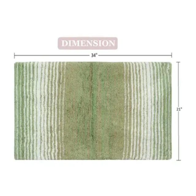 Saffron Fabs Bath Rug, Cotton, Non-Skid, Geometric, Machine