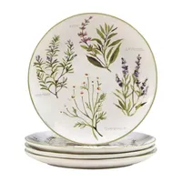 Certified International Fresh Herbs 4-pc. Earthenware Dinner Plate