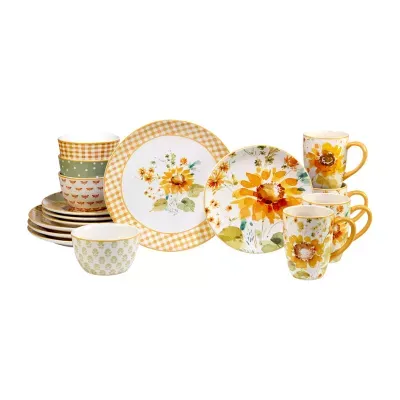 Certified International Sunflowers Forever 16-pc. Earthenware Dinnerware Set