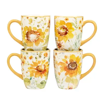 Certified International Sunflowers Forever 4-pc. Coffee Mug