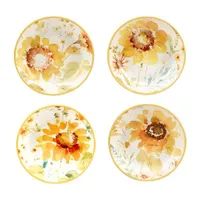 Certified International Sunflowers Forever 4-pc. Earthenware Soup Bowl