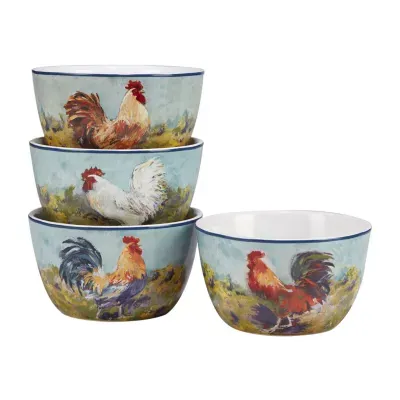 Certified International Rooster Meadow 4-pc. Earthenware Ice Cream Bowl