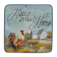 Certified International Rooster Meadow 4-pc. Earthenware Appetizer Plate