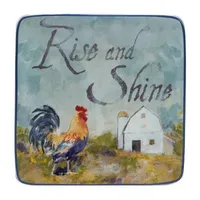 Certified International Rooster Meadow 4-pc. Earthenware Appetizer Plate