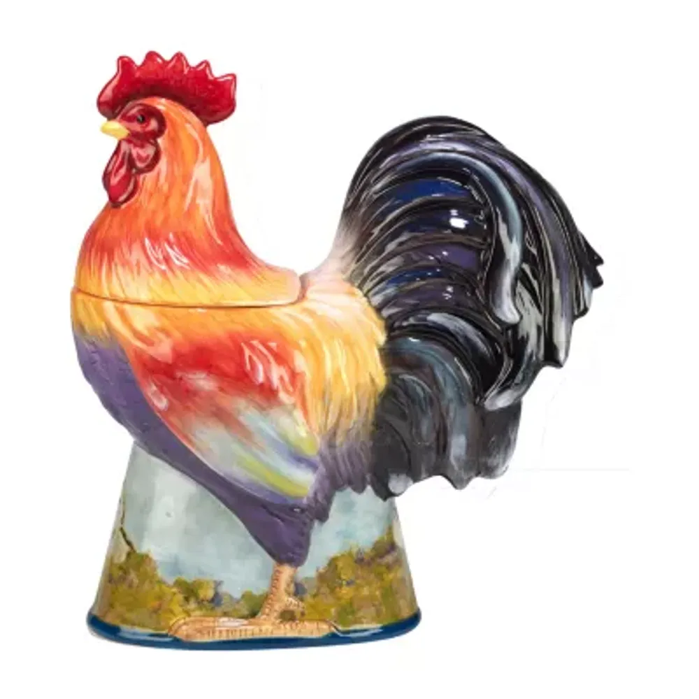 Certified International Rooster Meadow Earthenware Cookie Jar