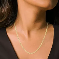 14K Gold Inch Semisolid Curb Chain Necklace