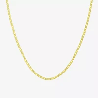 14K Gold Inch Semisolid Curb Chain Necklace