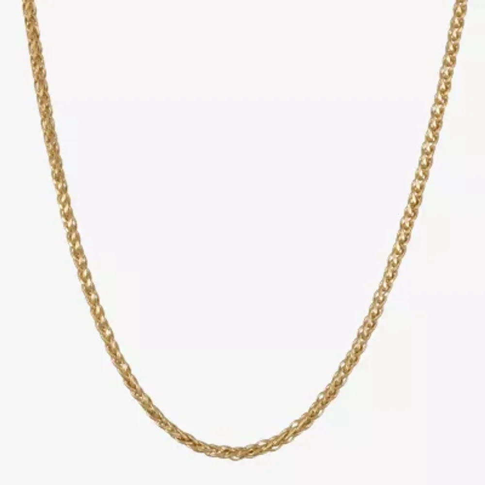 Made in Italy Unisex Adult 10K Gold 22 Inch Wheat Chain Necklace