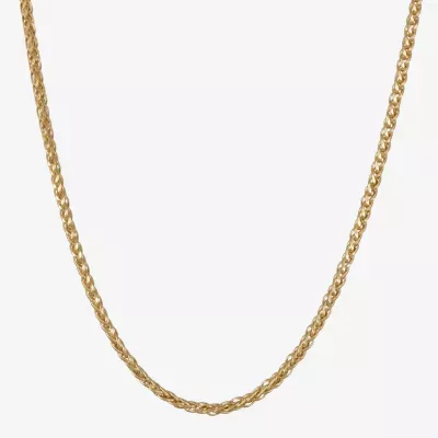 Made in Italy Unisex Adult 10K Gold 22 Inch Wheat Chain Necklace
