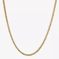 Made in Italy 10K Gold 22 Inch Semisolid Wheat Chain Necklace