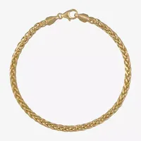 Made in Italy 10K Gold 8 1/2 Inch Semisolid Wheat Chain Bracelet