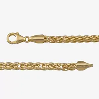 Made in Italy 10K Gold 8 1/2 Inch Semisolid Wheat Chain Bracelet