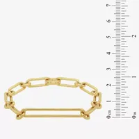 14K Gold 7 Inch Semisolid Paperclip Chain Bracelet