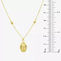 Our Lady Of Guadalupe / Nuestra Senora De Guadalupe Womens 14K Gold Oval Pendant Necklace