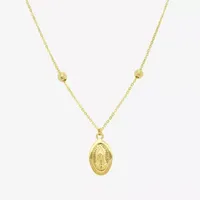 Our Lady Of Guadalupe / Nuestra Senora De Guadalupe Womens 14K Gold Oval Pendant Necklace