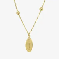 Lady Of Guadalupe Womens 14K Gold Oval Pendant Necklace