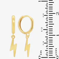 14K Gold 1/2 Inch LIghtning Bolt Hoop Earrings