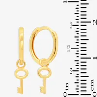 14K Gold 1/2 Inch Keys Hoop Earrings