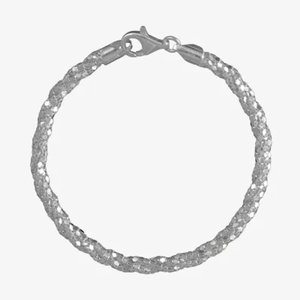 Made in Italy Sterling Silver Inch Solid Link Chain Bracelet