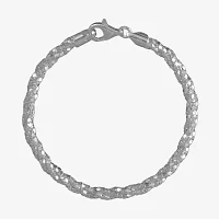 Made in Italy Sterling Silver 8 Inch Solid Link Chain Bracelet