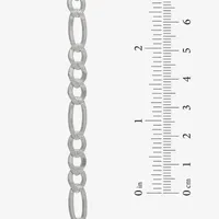 Made in Italy Sterling Silver 8 1/2 Inch Solid Figaro Chain Bracelet