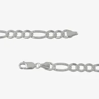 Made in Italy Sterling Silver 8 1/2 Inch Solid Figaro Chain Bracelet
