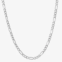 Made in Italy Sterling Silver 20 Inch Solid Figaro Chain Necklace