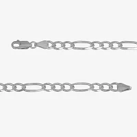 Made in Italy Sterling Silver 20 Inch Solid Figaro Chain Necklace