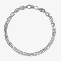 Made in Italy Sterling Silver 9 Inch Solid Cable Chain Bracelet