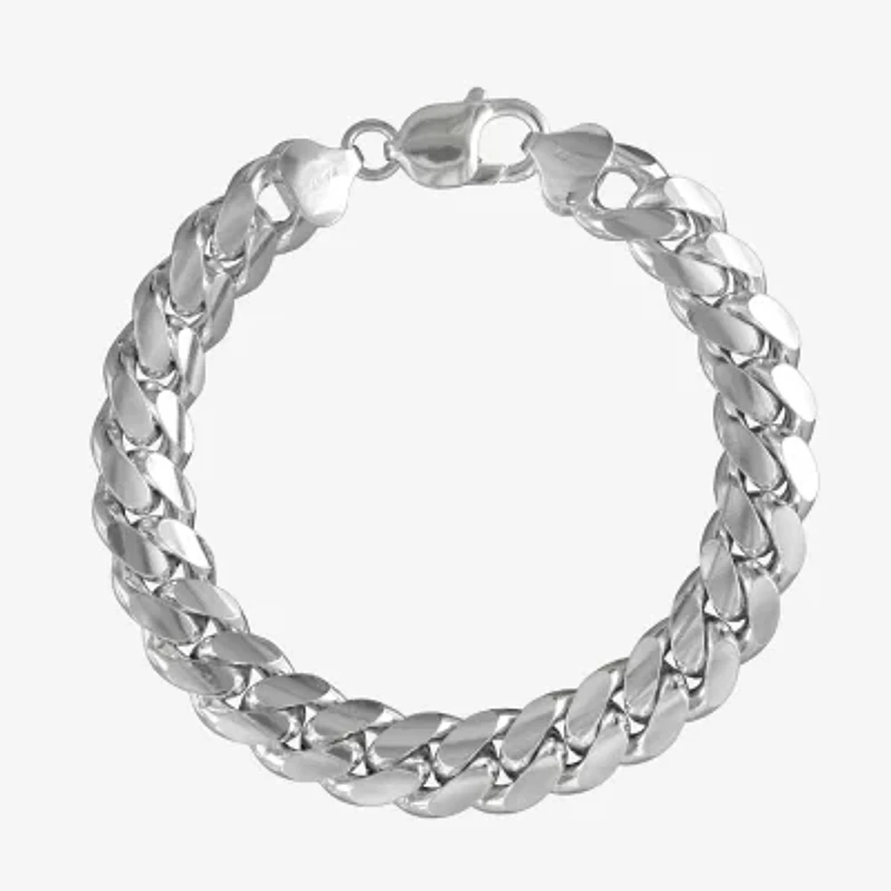 Made in Italy Sterling Silver / Inch Solid Curb Chain Bracelet