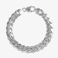 Made in Italy Sterling Silver / Inch Solid Curb Chain Bracelet