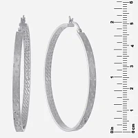 Sterling Silver Diamond Cut Hoop Earring