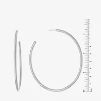 Sterling Silver Round 86 MM Hoop Earrings