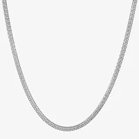 Made in Italy Sterling Silver Inch Solid Curb Chain Necklace