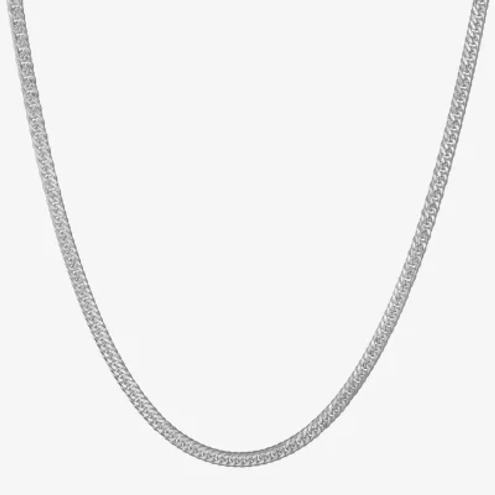 Made in Italy Sterling Silver 24 Inch Solid Curb Chain Necklace